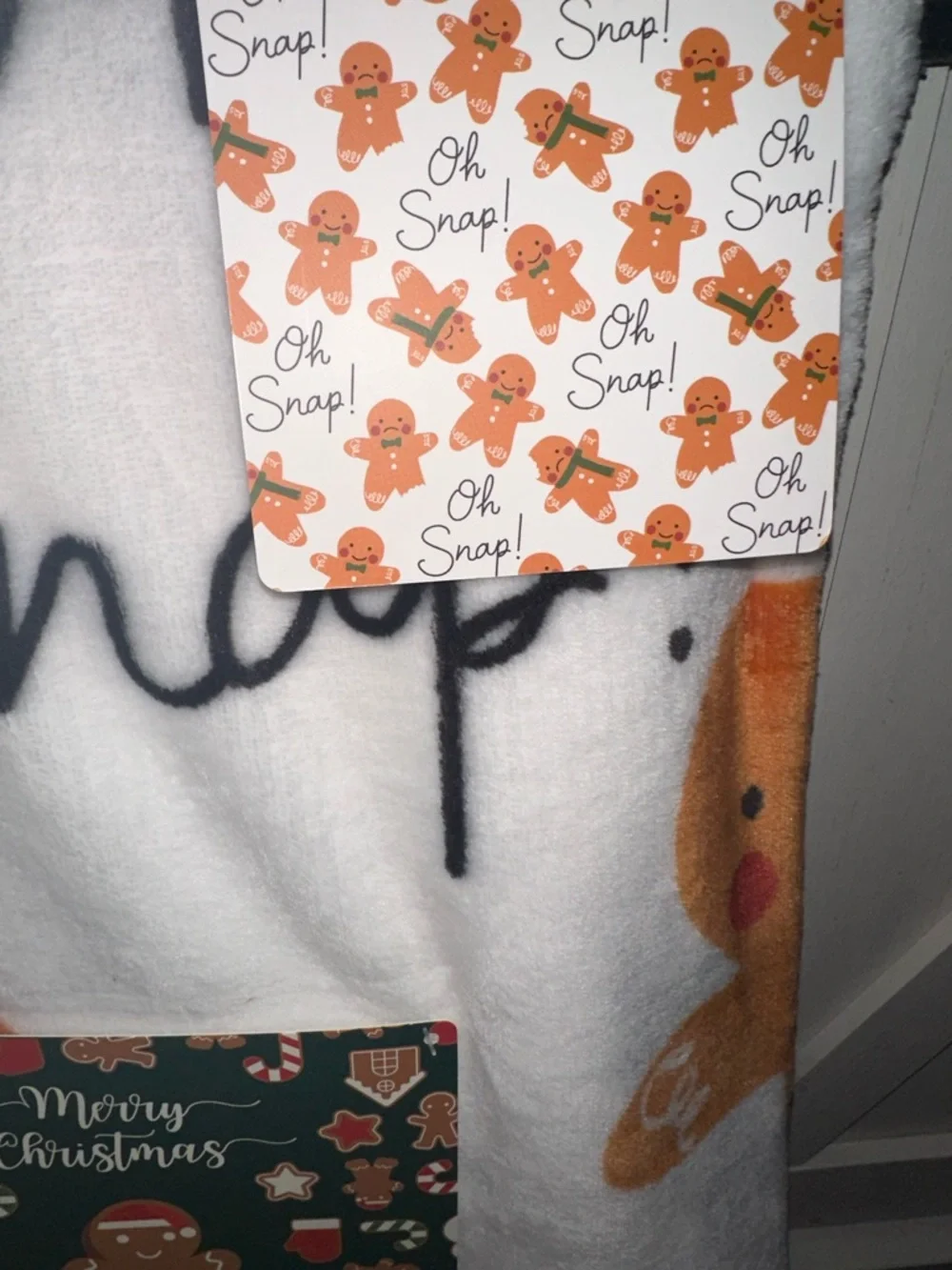 Gingerbread Man 'Oh Snap!' Plush Throw Blanket